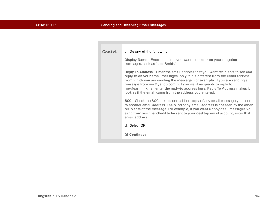 Cont’d | Palm Tungsten T5 User Manual | Page 396 / 675