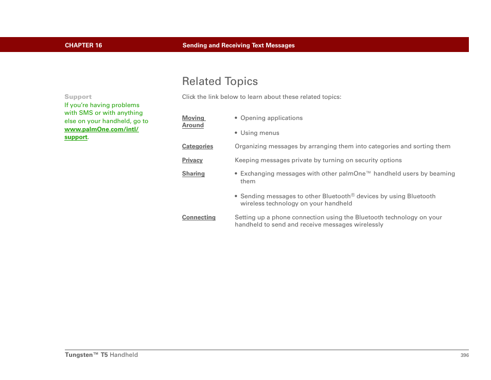 Related topics | Palm Tungsten T5 User Manual | Page 418 / 675