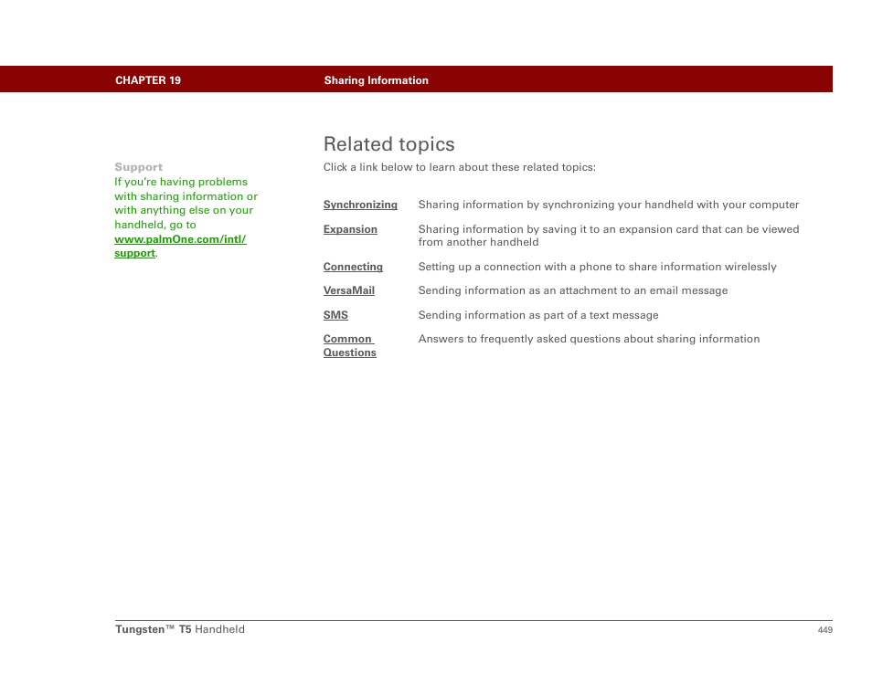 Related topics | Palm Tungsten T5 User Manual | Page 471 / 675