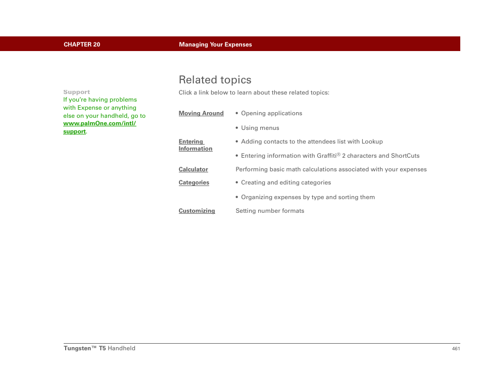 Related topics | Palm Tungsten T5 User Manual | Page 483 / 675