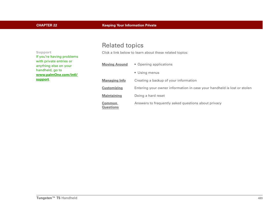 Related topics | Palm Tungsten T5 User Manual | Page 511 / 675