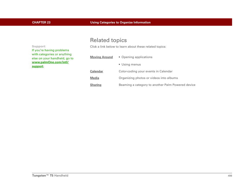 Related topics | Palm Tungsten T5 User Manual | Page 520 / 675