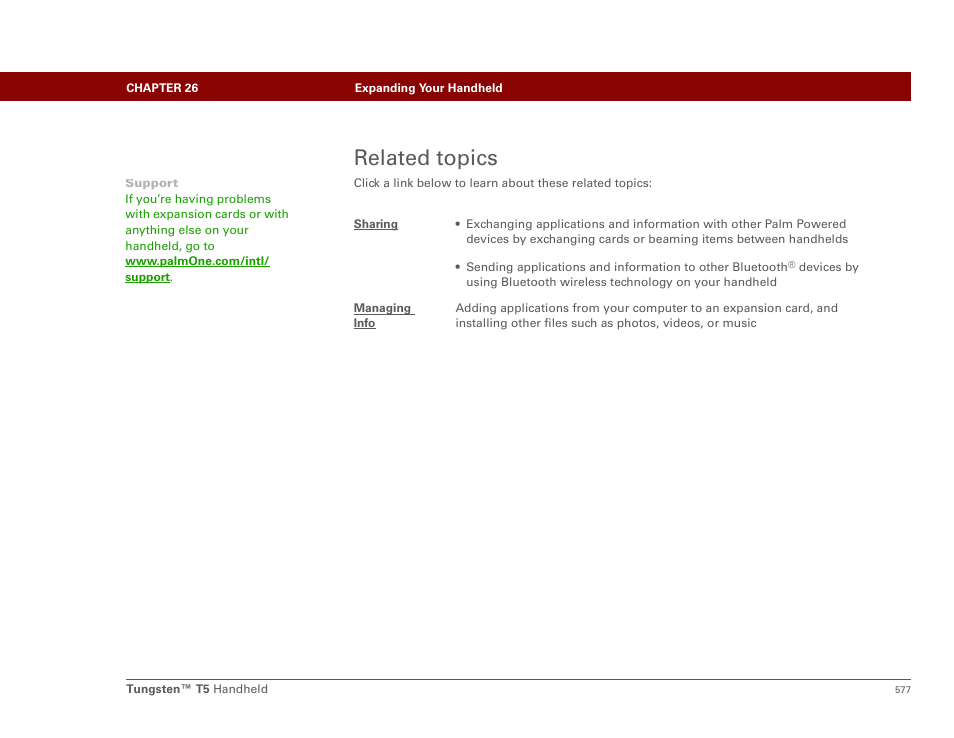 Related topics | Palm Tungsten T5 User Manual | Page 599 / 675
