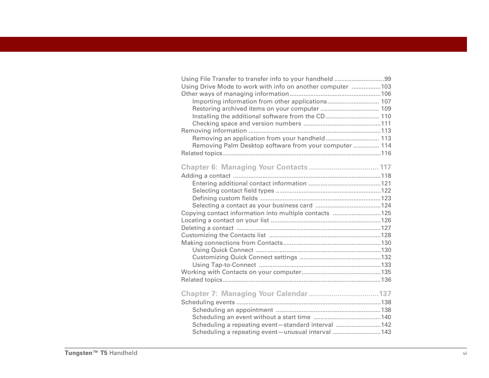 Palm Tungsten T5 User Manual | Page 6 / 675