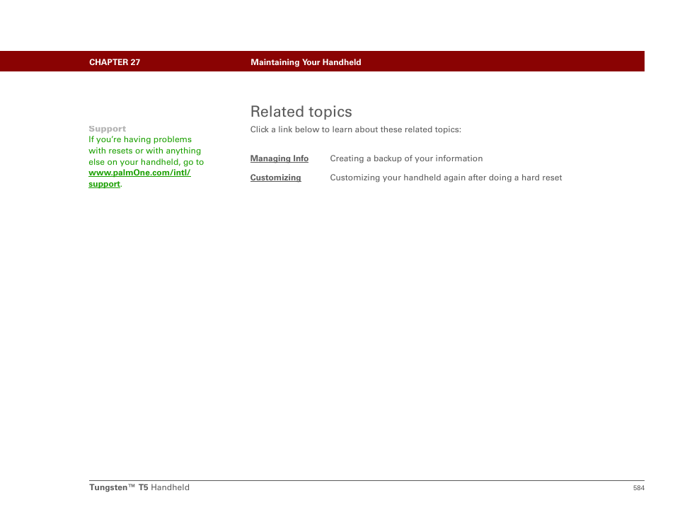 Related topics | Palm Tungsten T5 User Manual | Page 606 / 675