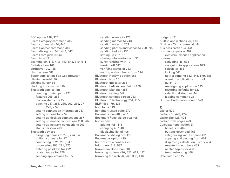 Palm Tungsten T5 User Manual | Page 647 / 675