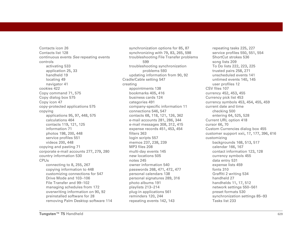 Palm Tungsten T5 User Manual | Page 651 / 675