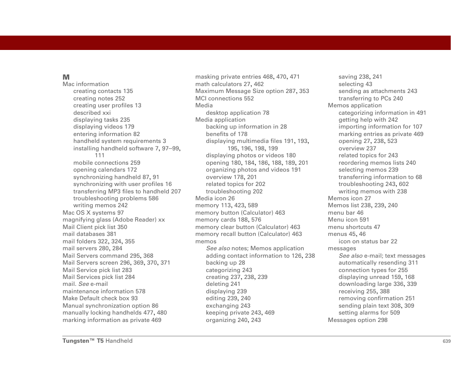 Palm Tungsten T5 User Manual | Page 661 / 675