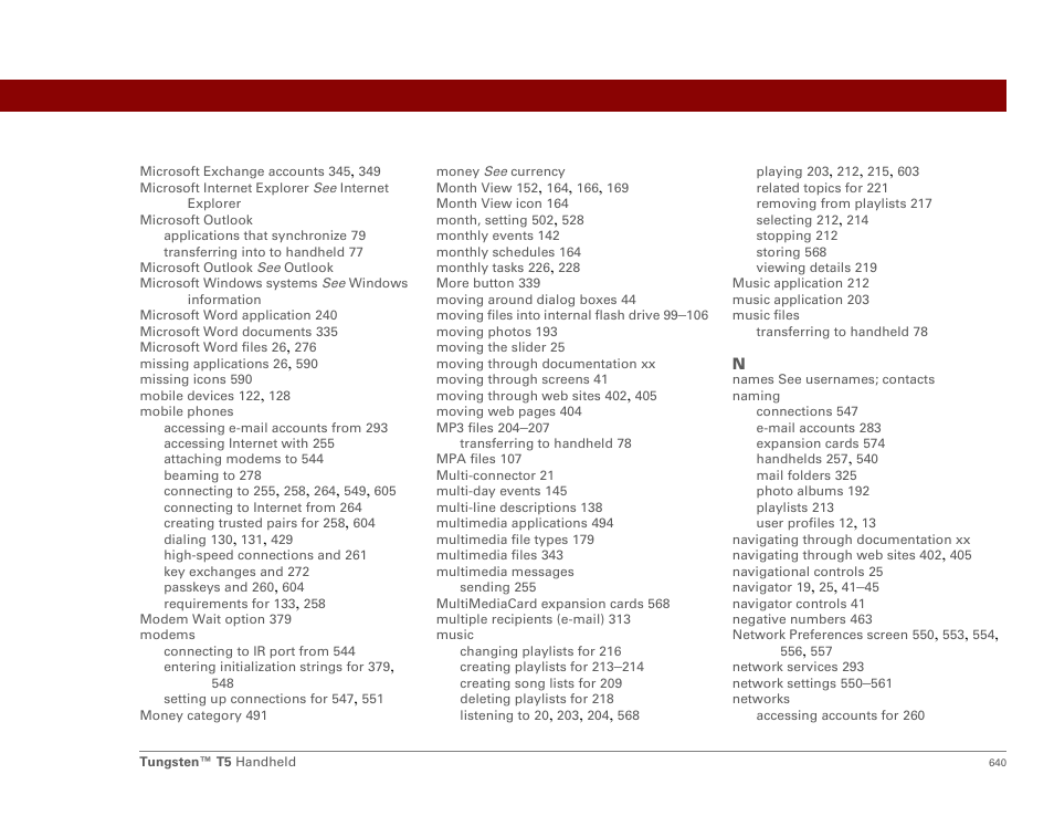 Palm Tungsten T5 User Manual | Page 662 / 675