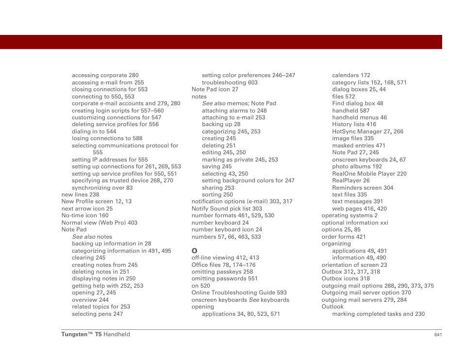 Palm Tungsten T5 User Manual | Page 663 / 675