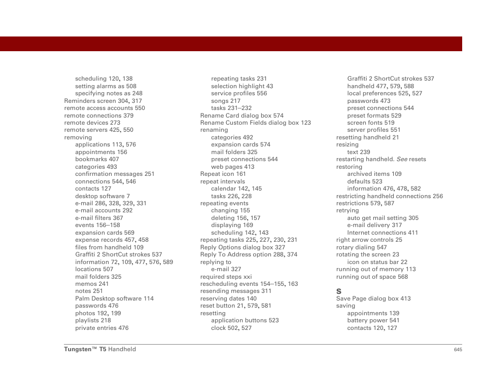 Palm Tungsten T5 User Manual | Page 667 / 675