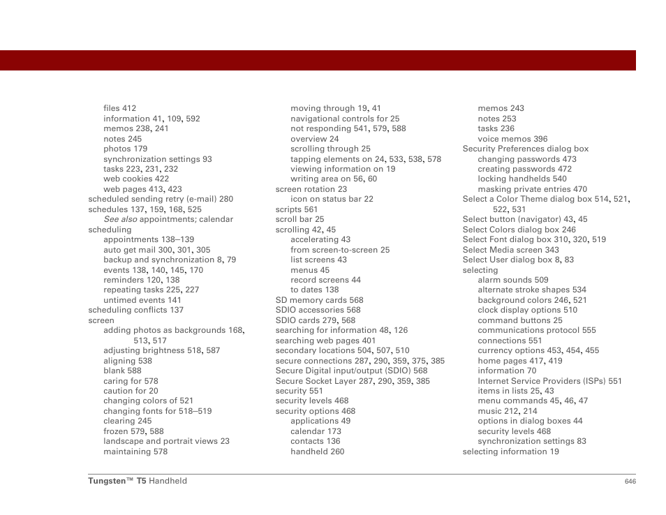 Palm Tungsten T5 User Manual | Page 668 / 675