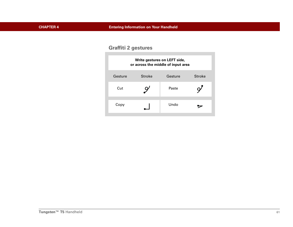 Graffiti 2 gestures | Palm Tungsten T5 User Manual | Page 83 / 675