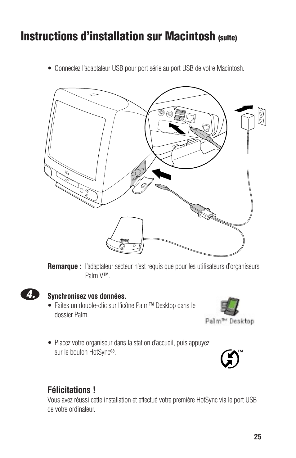 Instructions d’installation sur macintosh | Palm CONNECT User Manual | Page 25 / 52