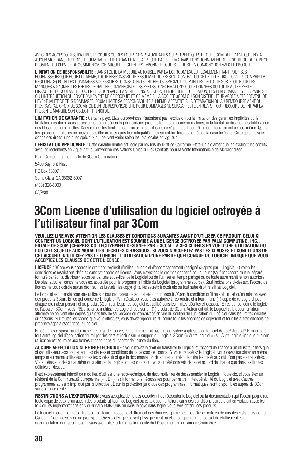 Palm CONNECT User Manual | Page 30 / 52