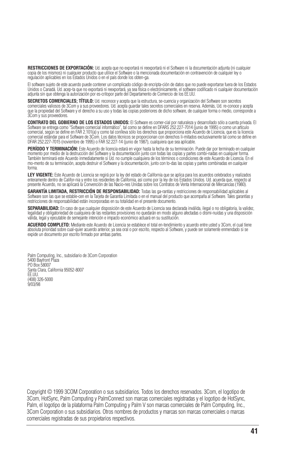 Palm CONNECT User Manual | Page 41 / 52