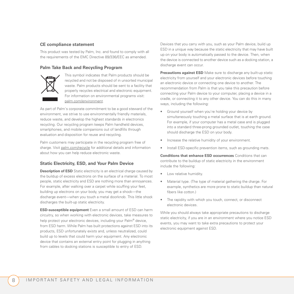 Palm 3404WW User Manual | Page 8 / 8