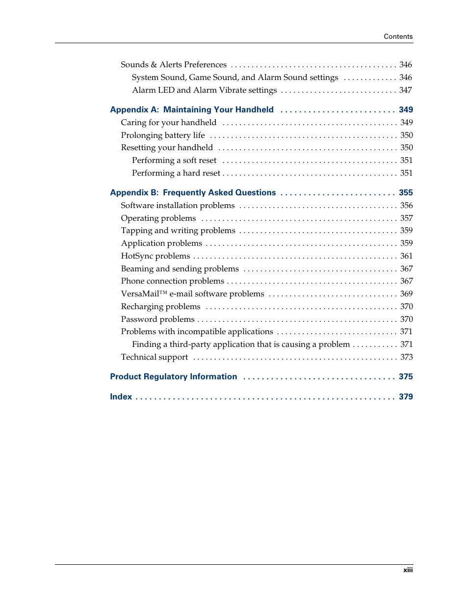 Palm T3 User Manual | Page 13 / 408