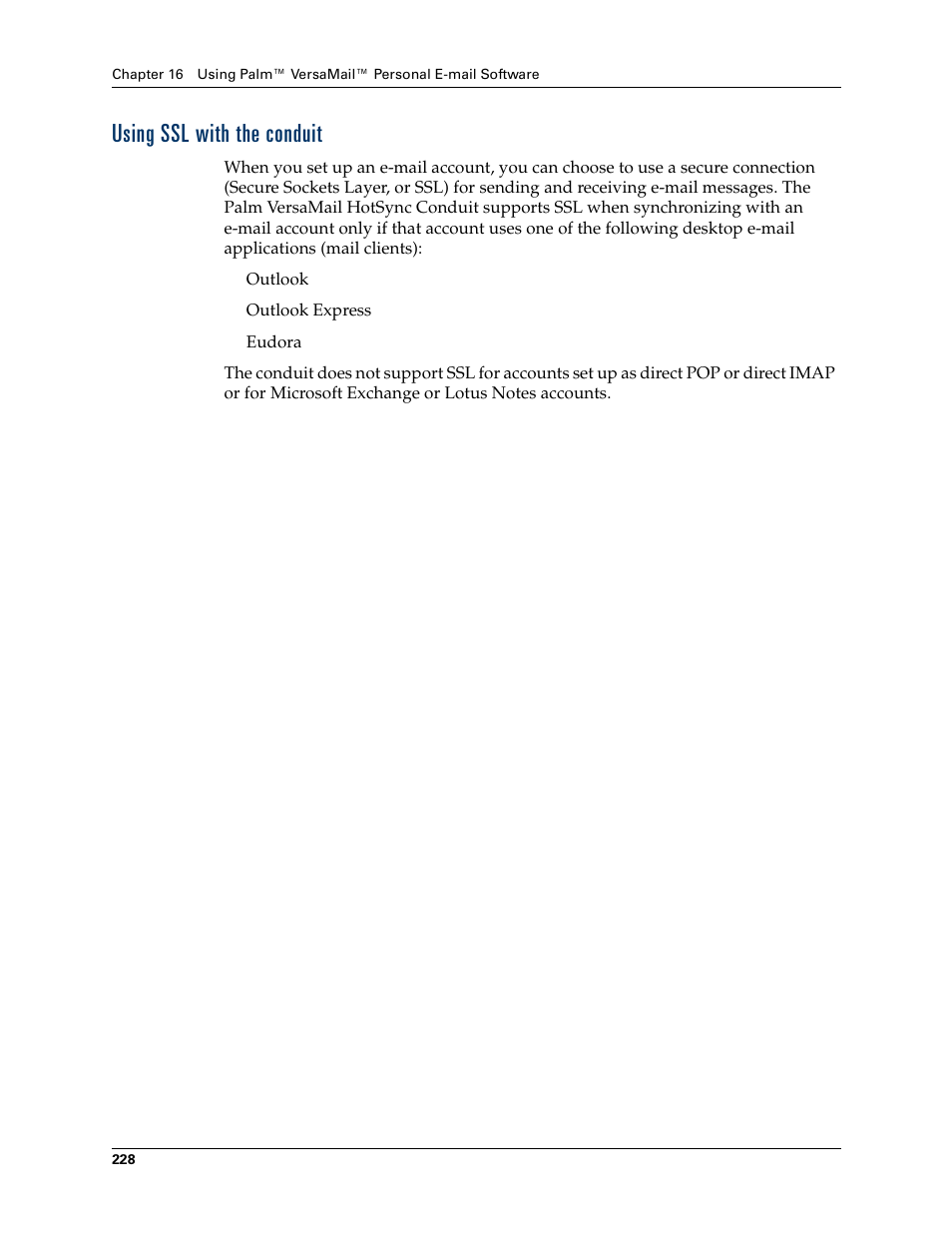 Using ssl with the conduit | Palm T3 User Manual | Page 242 / 408