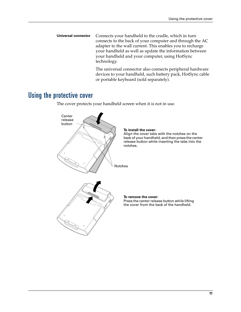 Using the protective cover | Palm T3 User Manual | Page 25 / 408