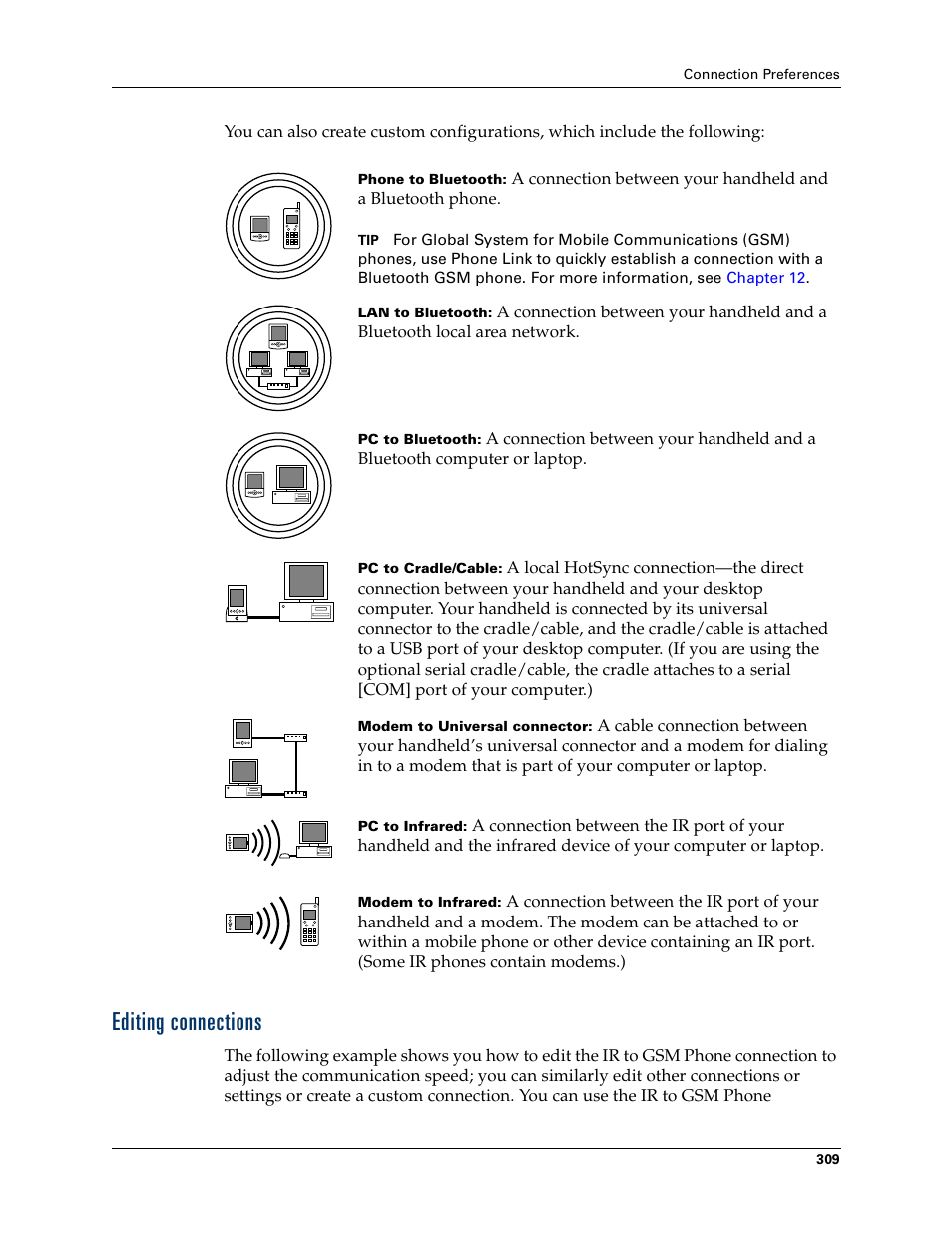Editing connections | Palm T3 User Manual | Page 323 / 408
