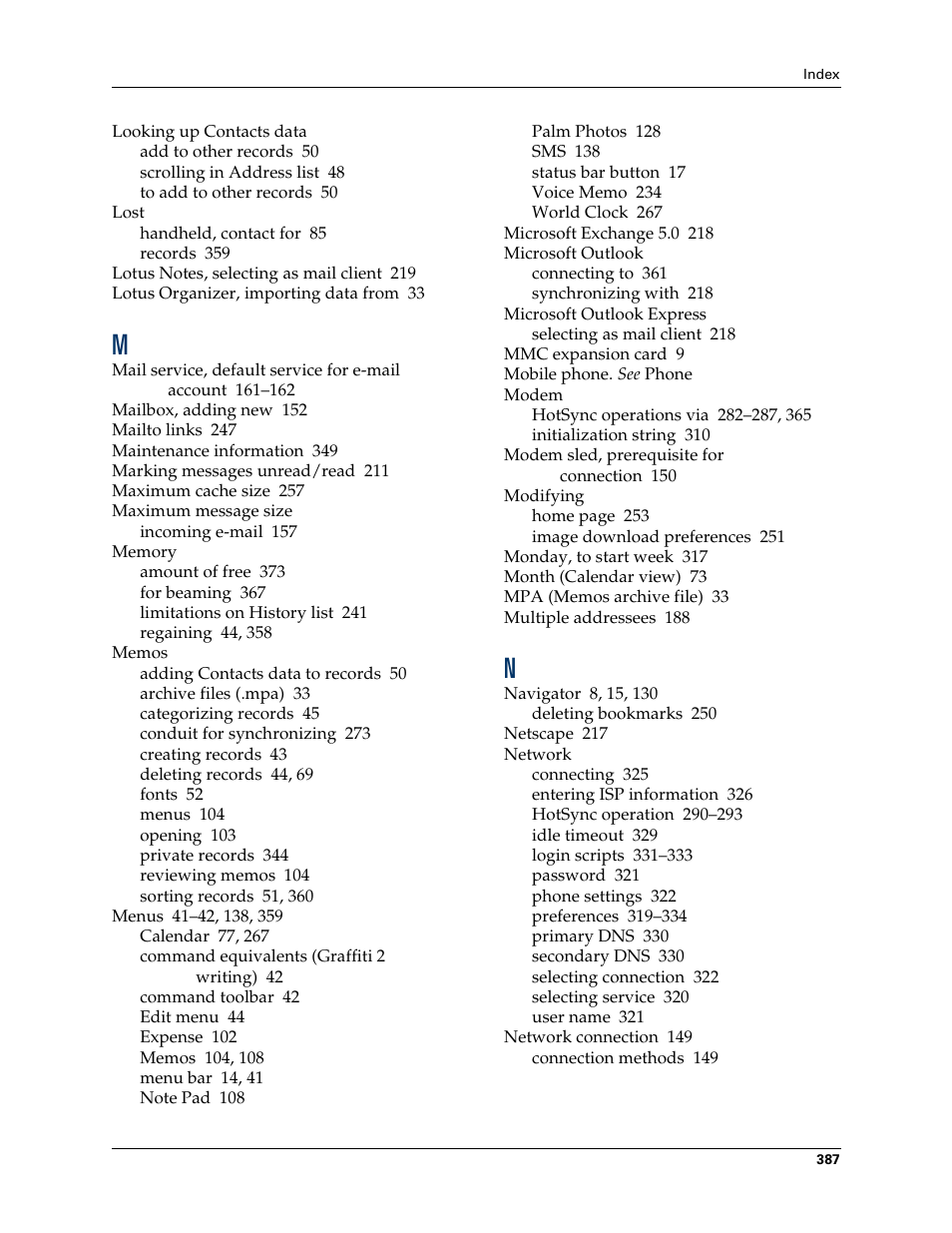 Palm T3 User Manual | Page 401 / 408