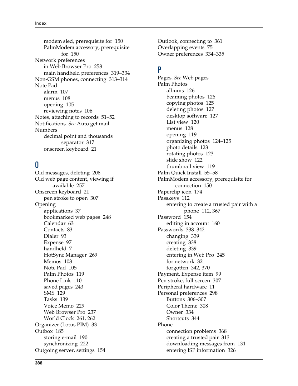 Palm T3 User Manual | Page 402 / 408