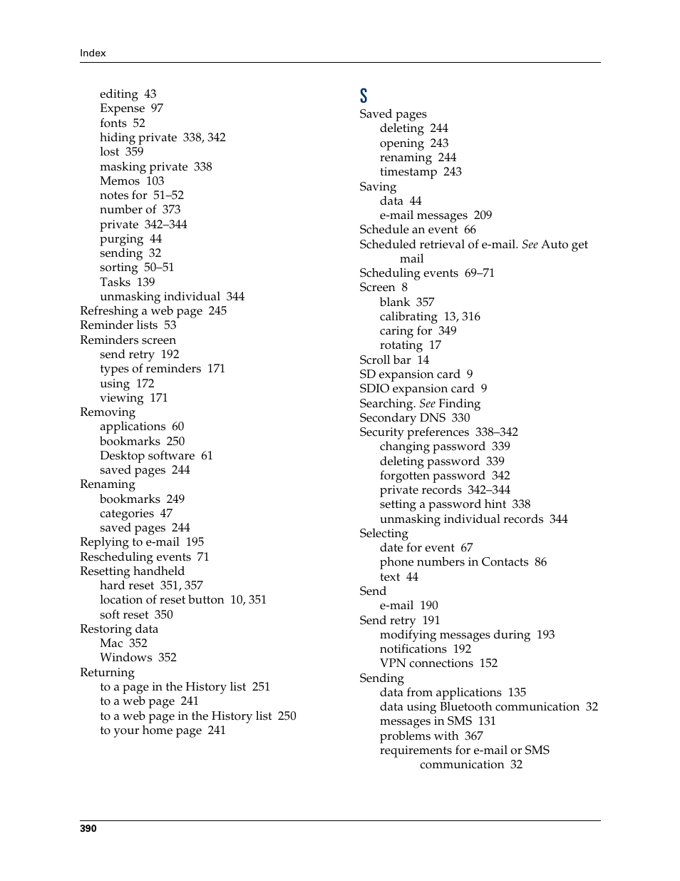 Palm T3 User Manual | Page 404 / 408