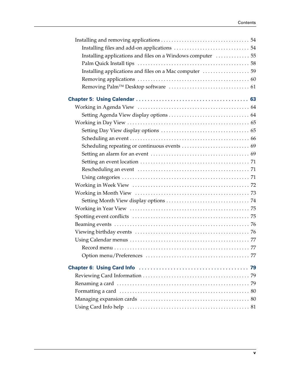 Palm T3 User Manual | Page 5 / 408