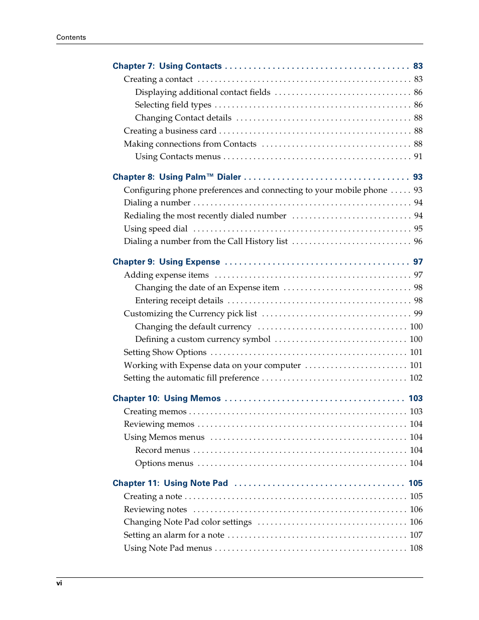 Palm T3 User Manual | Page 6 / 408