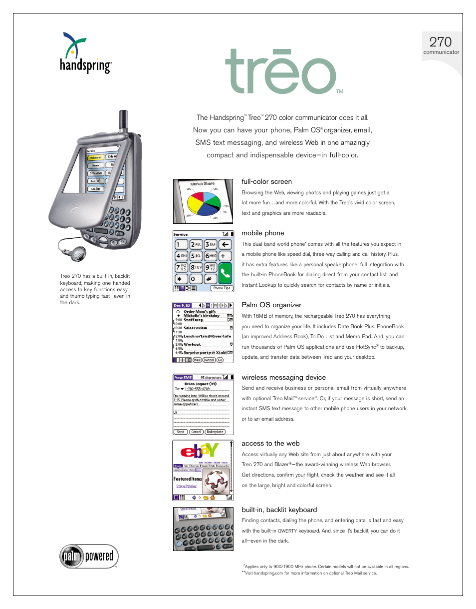 Palm Treo 270 User Manual | 2 pages