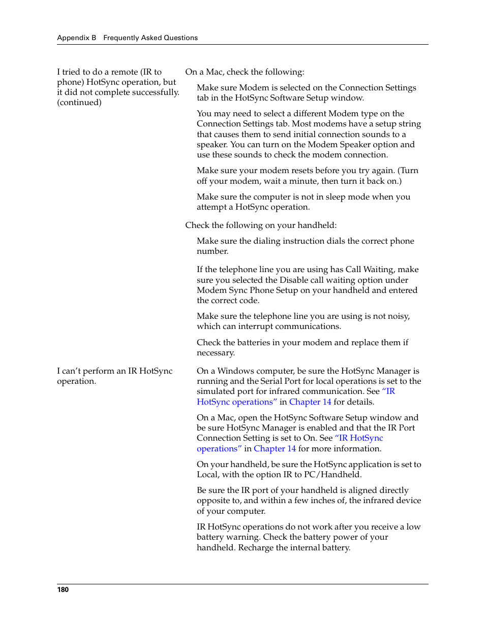 Palm TM ZIRETM HANDHELD User Manual | Page 190 / 208