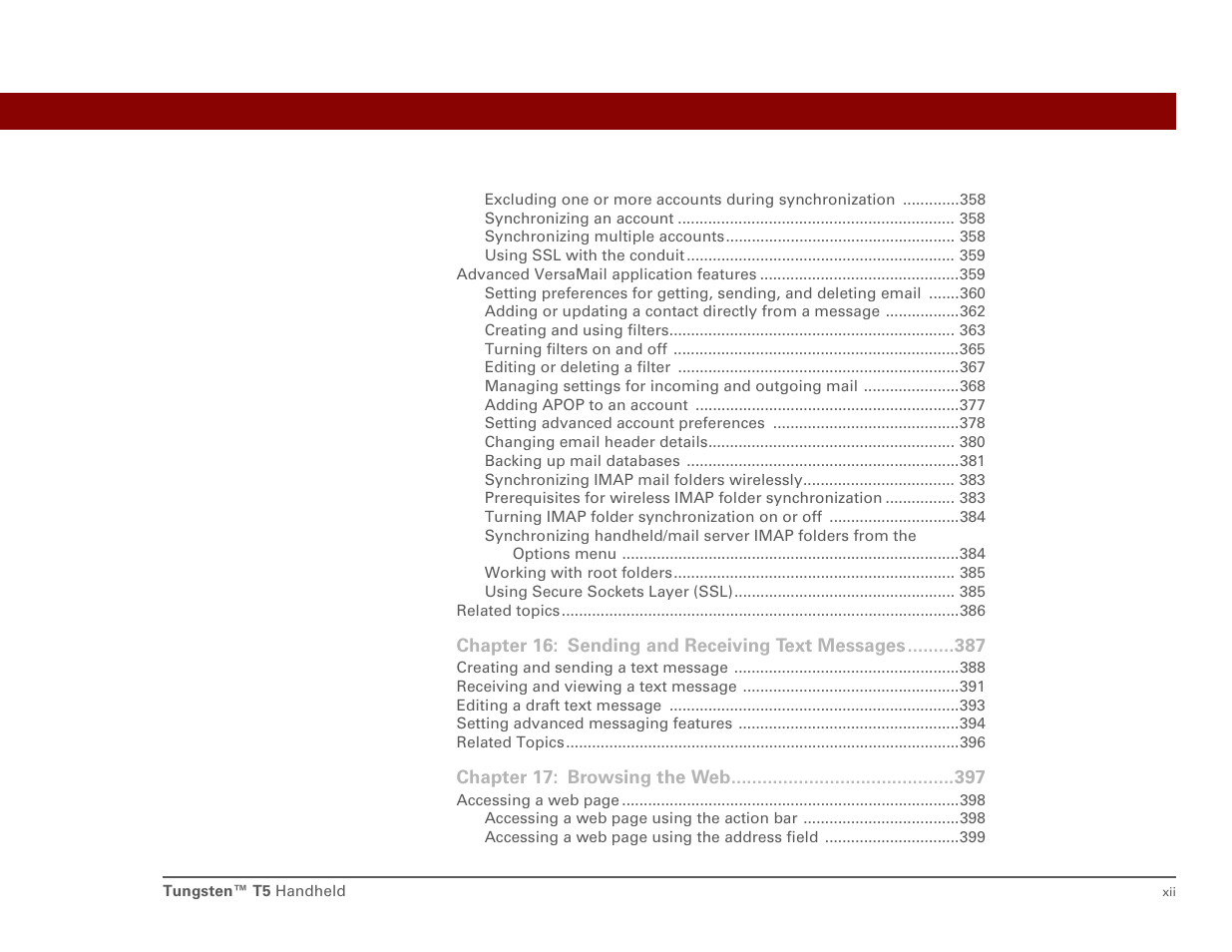 Palm T5 User Manual | Page 12 / 675