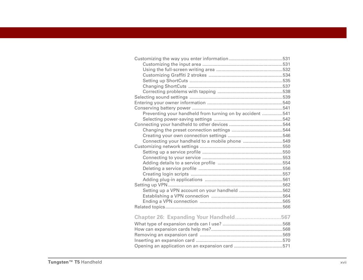 Palm T5 User Manual | Page 17 / 675