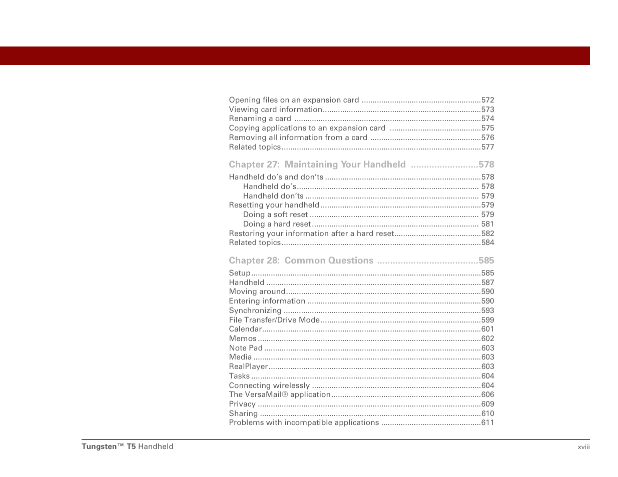 Palm T5 User Manual | Page 18 / 675
