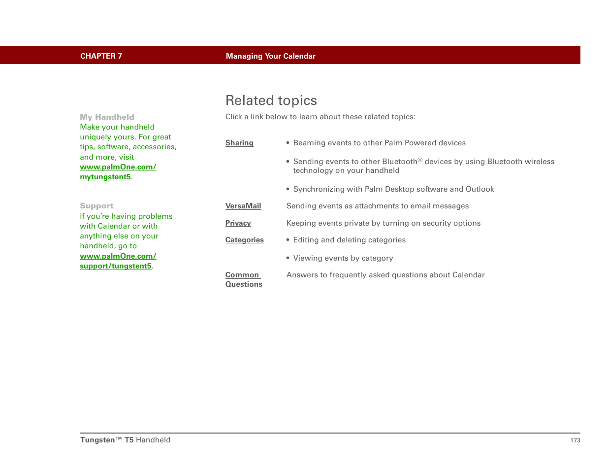 Related topics | Palm T5 User Manual | Page 195 / 675