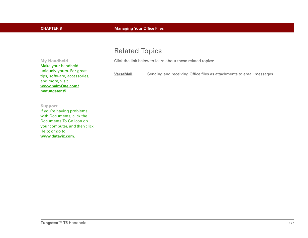 Related topics | Palm T5 User Manual | Page 199 / 675