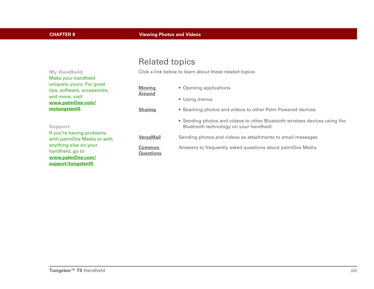 Related topics | Palm T5 User Manual | Page 224 / 675