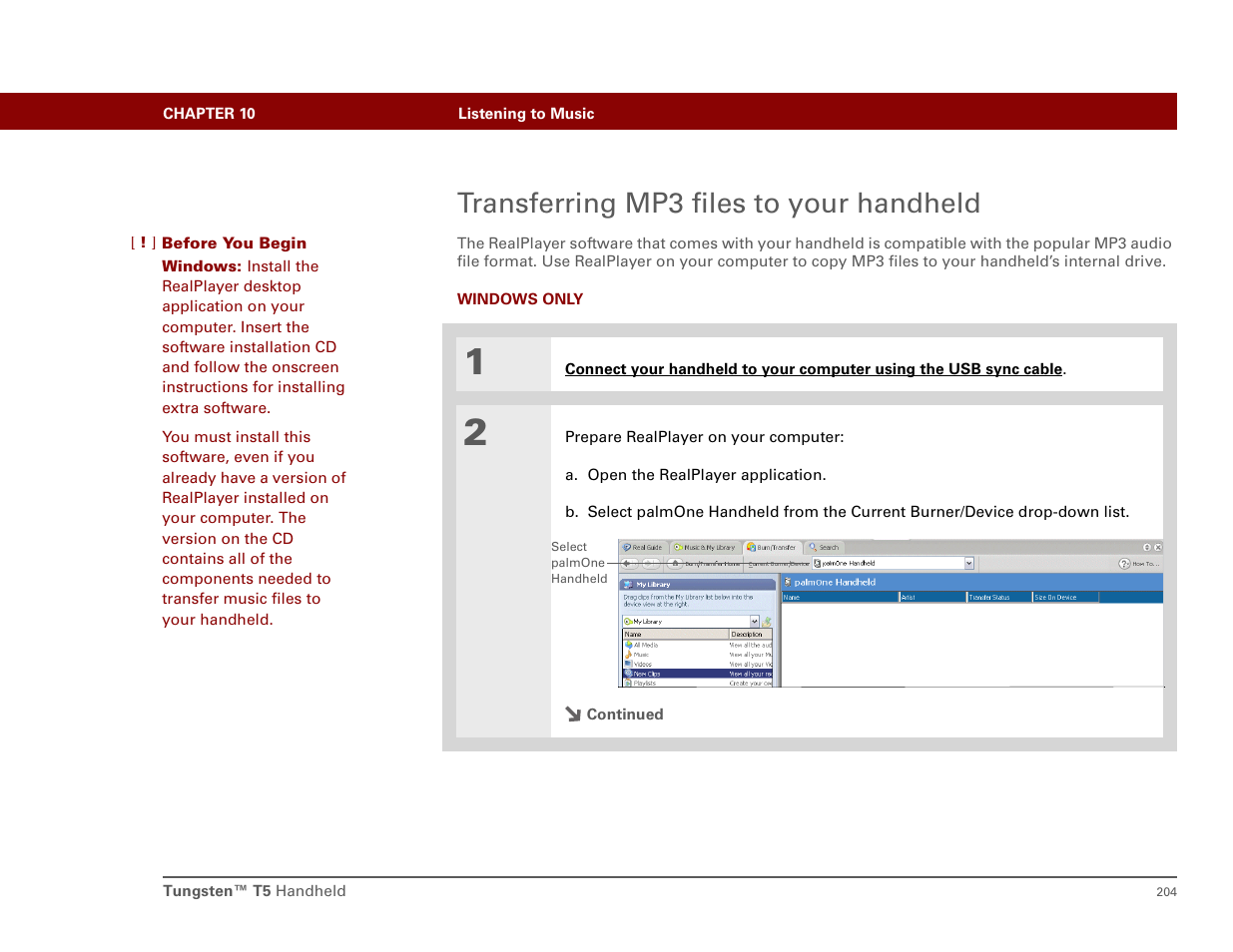 Transferring mp3 files to your handheld | Palm T5 User Manual | Page 226 / 675