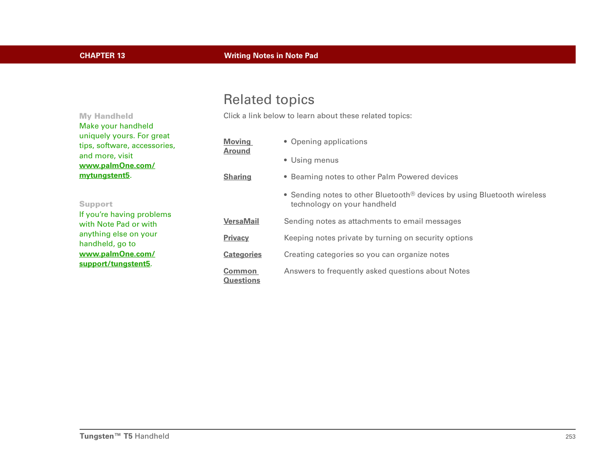 Related topics | Palm T5 User Manual | Page 275 / 675