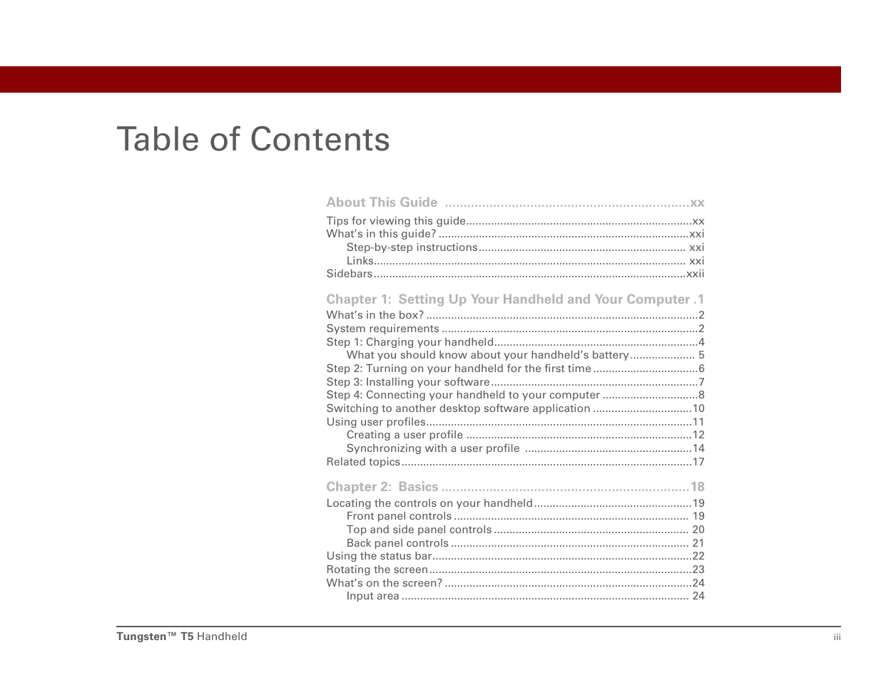 Palm T5 User Manual | Page 3 / 675