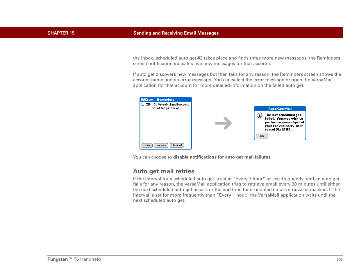 Auto get mail retries | Palm T5 User Manual | Page 327 / 675