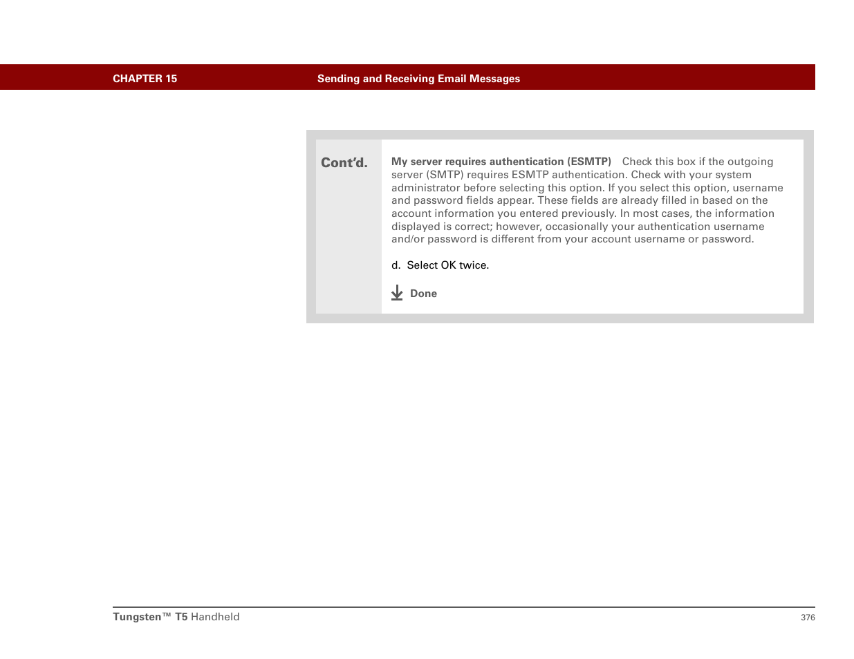 Cont’d | Palm T5 User Manual | Page 398 / 675