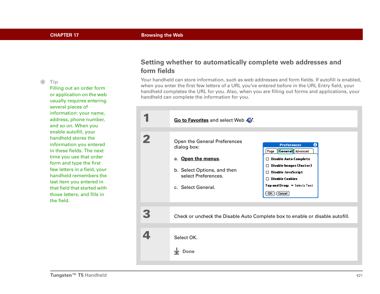 Form fields | Palm T5 User Manual | Page 443 / 675