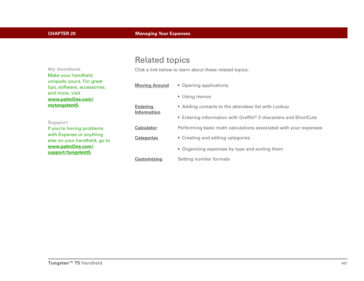 Related topics | Palm T5 User Manual | Page 483 / 675
