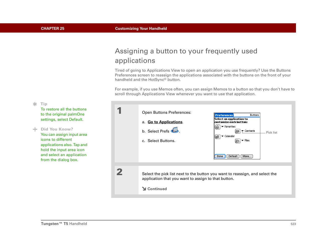 N customize the home button | Palm T5 User Manual | Page 545 / 675