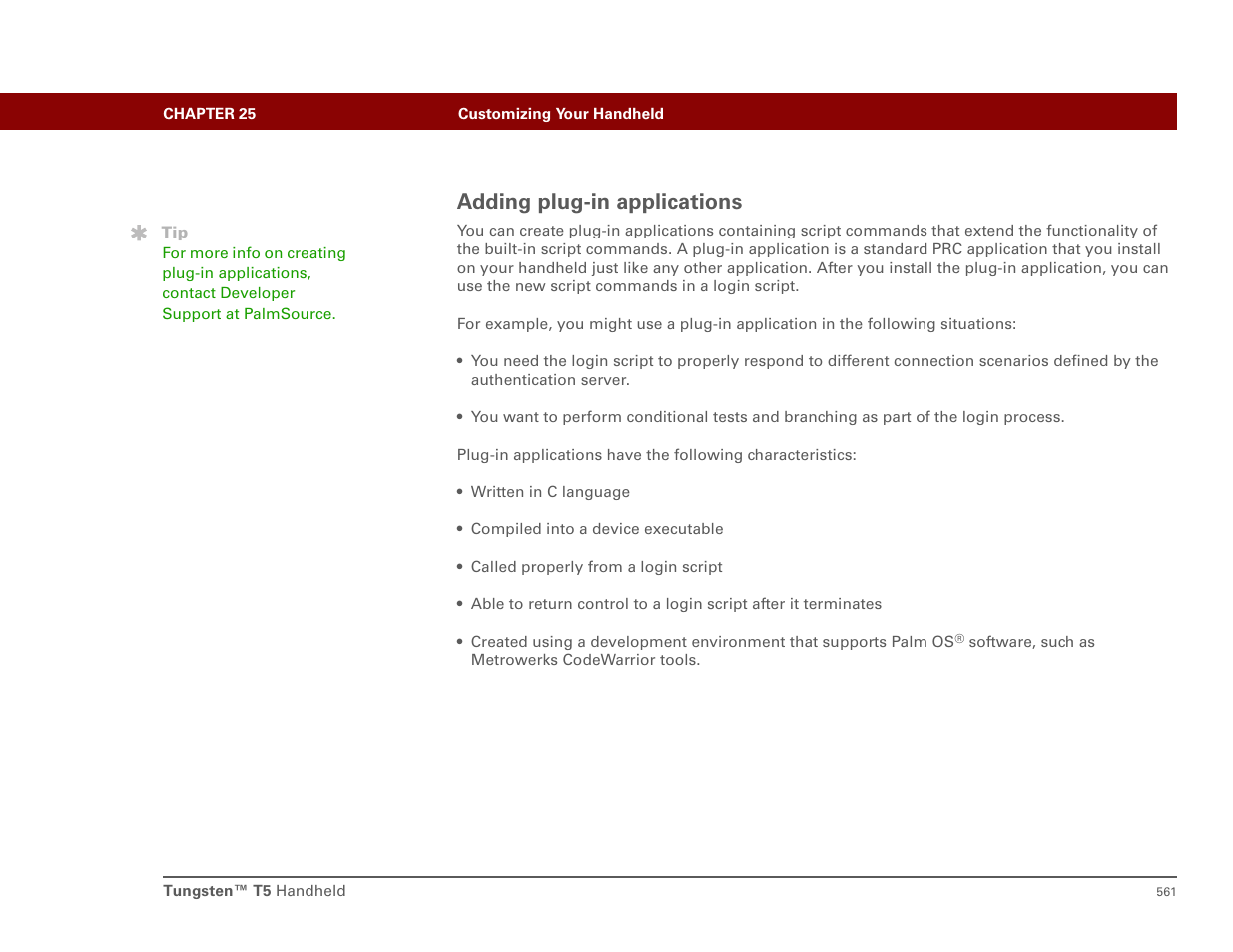 Adding plug-in applications | Palm T5 User Manual | Page 583 / 675