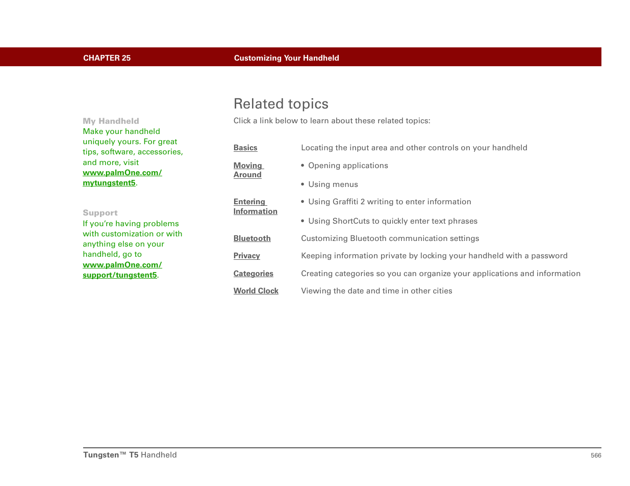 Related topics | Palm T5 User Manual | Page 588 / 675