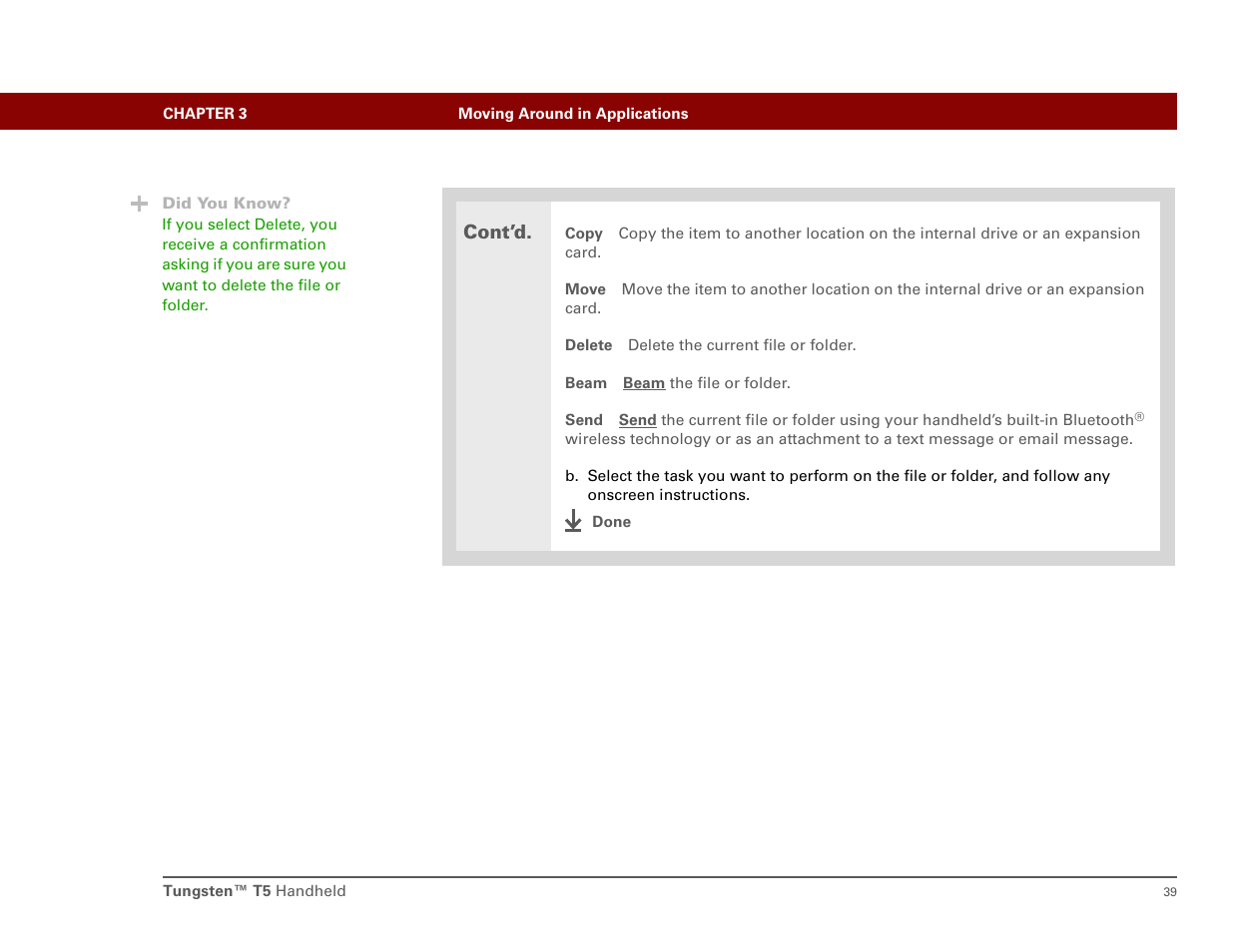 Cont’d | Palm T5 User Manual | Page 61 / 675