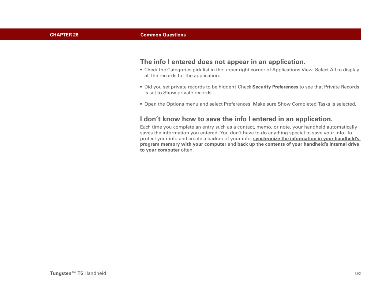Palm T5 User Manual | Page 614 / 675